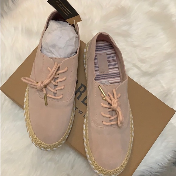 New! Crevo Blush Suede Lace Up Sneaker - Picture 2 of 8